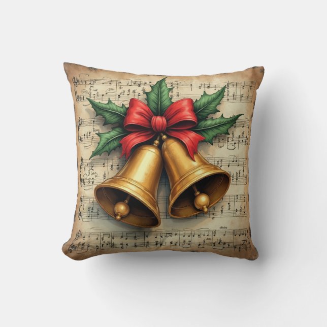 Christmas Bells on Sheet Music, Cushion (Front)