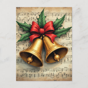 Christmas Bells on Sheet Music, Postcard