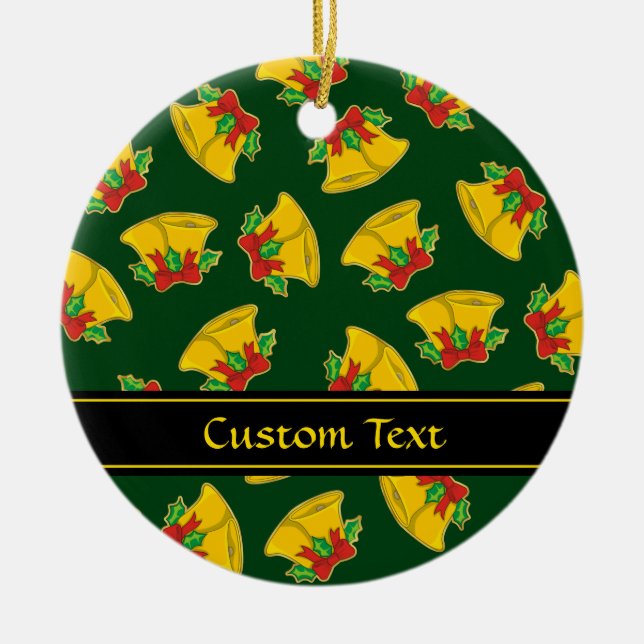 Christmas Bells Pattern Ceramic Tree Decoration (Front)