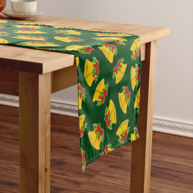 Christmas Bells Pattern Short Table Runner (In Situ)