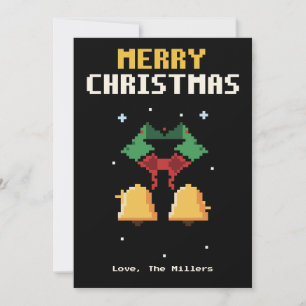 Christmas Bells Pixel Art Christmas Card