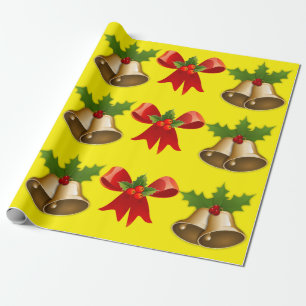Christmas Bells & Ribbon Wrapping Paper