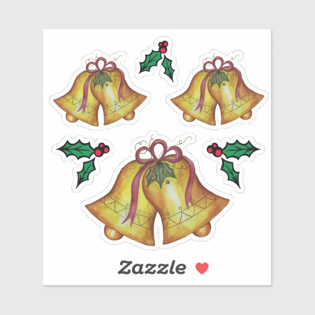  Christmas Bells Stickers (Sheet)