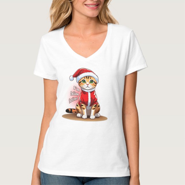 Christmas Bengal Cat | CA1 (5/10) T-Shirt (Front)