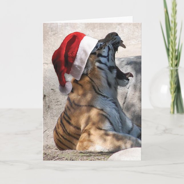 Christmas Bengal Tiger Holiday Card (Front)