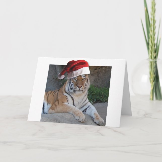 Christmas Bengal Tiger Holiday Card (Front)