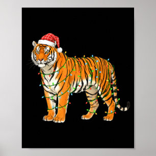 Christmas Bengal Tiger Holiday Festive Animal  Poster