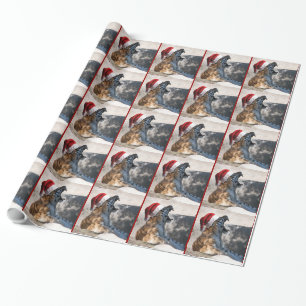Christmas Bengal Tiger Roaring Wrapping Paper