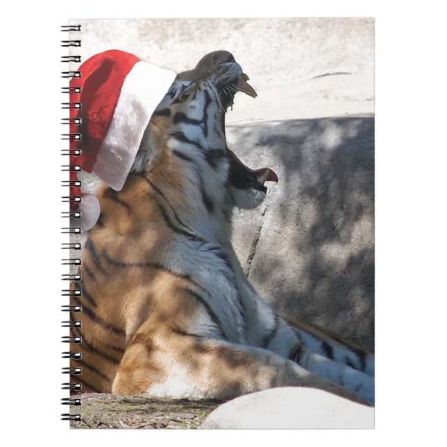 Christmas Bengal Tiger Spiral Notebook (Front)
