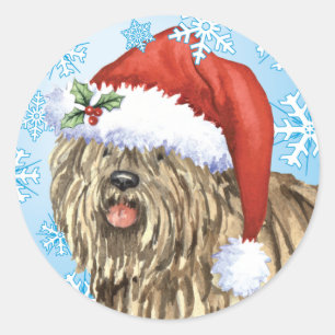 Christmas Bergamasco Classic Round Sticker