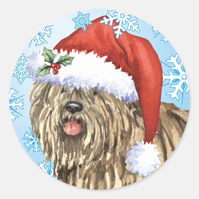 Christmas Bergamasco Classic Round Sticker (Front)
