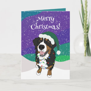 Christmas Bernese mountain Dog Card