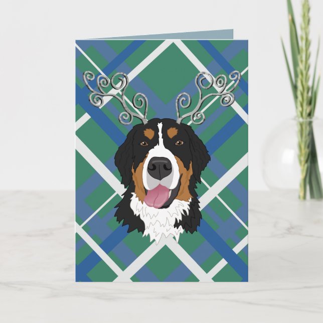 Christmas Bernese Mountain Dog  Card (Front)