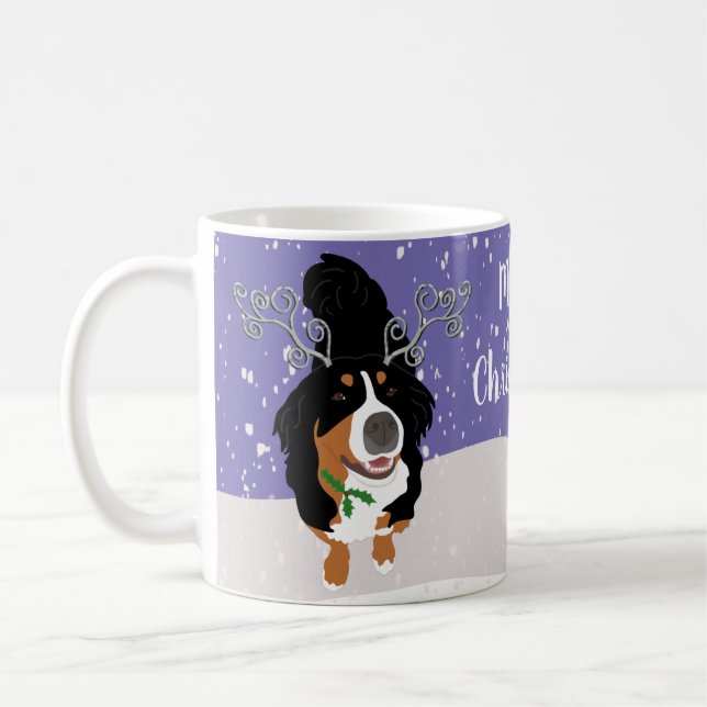 Christmas Bernese mountain Dog  Coffee Mug (Left)