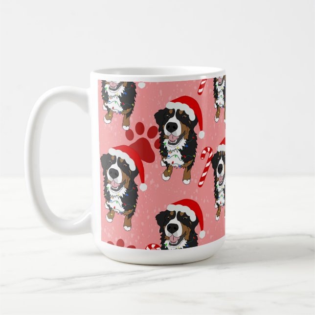 Christmas Bernese Mountain Dog  Coffee Mug (Left)