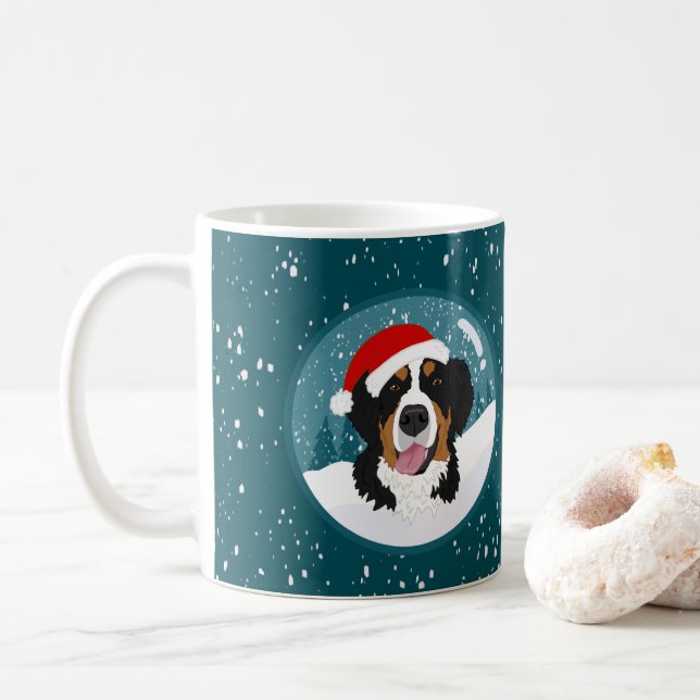 Christmas Bernese Mountain Dog Coffee Mug (With Donut)