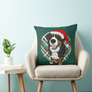 Christmas Bernese Mountain Dog Cushion