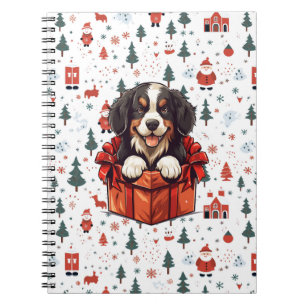 Christmas Bernese Mountain Dog Gift Box Notebook