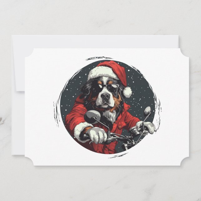 Christmas Bernese Mountain Dog Holiday Card (Front)