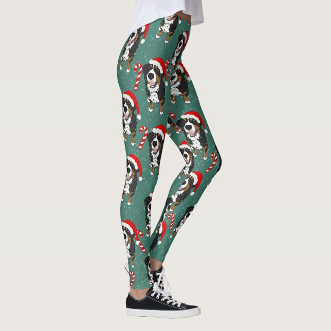 Christmas Bernese Mountain Dog Leggings (Right)