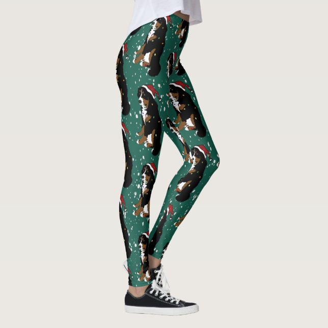 Christmas Bernese Mountain Dog  Leggings (Right)