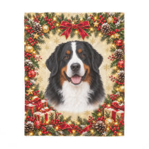 Christmas Bernese Mountain Dog Personalised Photo