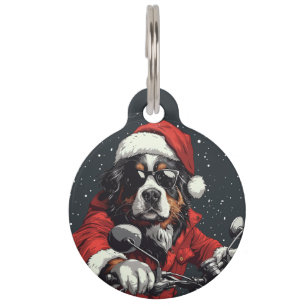 Christmas Bernese Mountain Dog Pet Tag