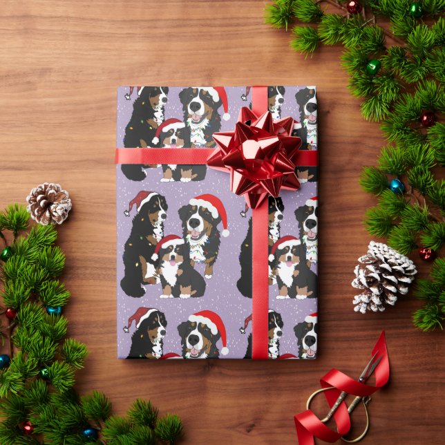 Christmas Bernese Mountain Dog  Wrapping Paper (Holiday Gift)