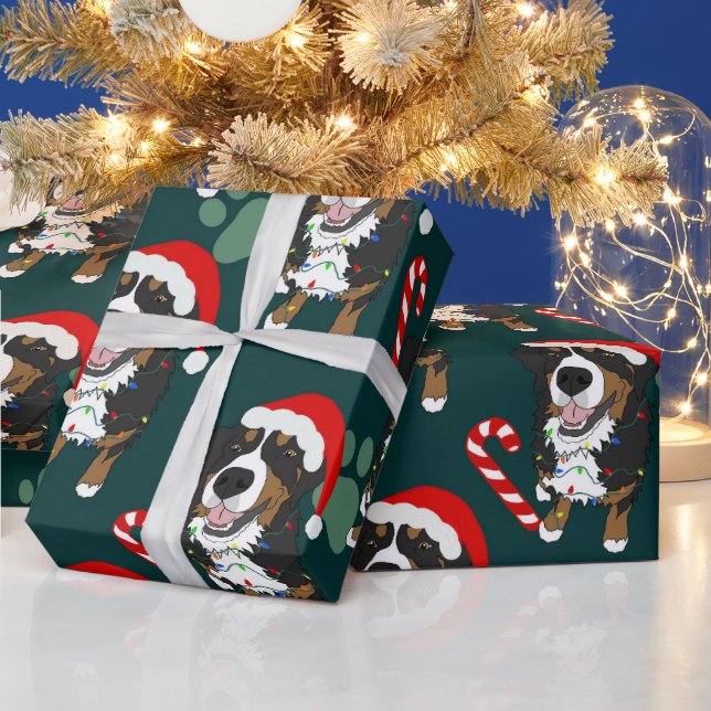 Christmas Bernese Mountain Dog  Wrapping Paper (Holidays)