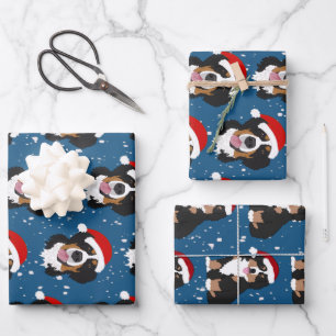 Christmas Bernese Mountain Dog Wrapping Paper Sheet