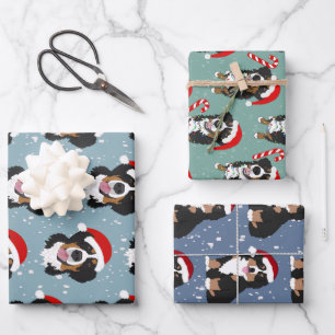 Christmas Bernese Mountain Dog  Wrapping Paper Sheet