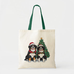 Christmas Bernese Mountain Dogs Tote Bag