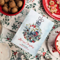 Christmas Berries & Bullfinch Ornament 