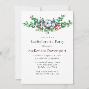  Christmas Berries Cotton Bachelorette Party Invitation