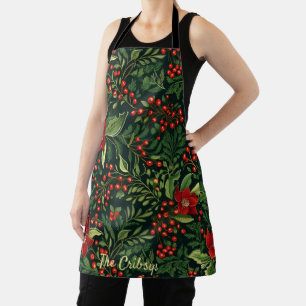 Christmas Berries Flowers Apron