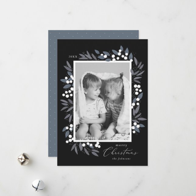 Christmas Berries Holiday Card (Front/Back In Situ)