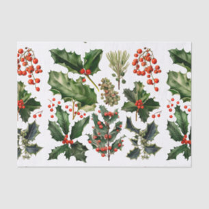 Christmas Berries Holly Leaves. Christmas Berries Tissue Paper