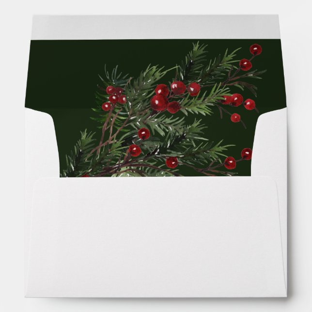 Christmas Berries & Pine - Green Envelope (Back (Bottom))