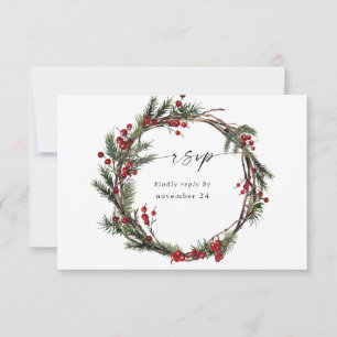 Christmas Berries & Pine w Meal RSVP Wreath