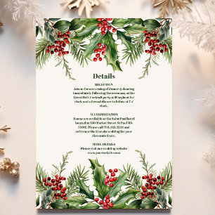 Christmas Berries & Pine Wedding Enclosure Card
