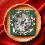 Christmas Berries Wreath Photo Collage Holiday Card<br><div class="desc">Celebrate the season with our enchanting Christmas card. The front features a delightful circle photo collage adorned with a watercolor berries wreath, highlighting four of your favourite photos with an elegant monogram at the centre. At the top, the festive greeting 'Have a Holly Jolly Christmas' adds a joyful touch. On...</div>