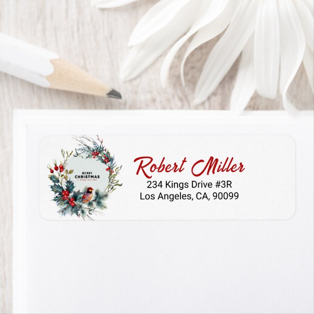 Christmas Berries Wreath Red Robin (Insitu)