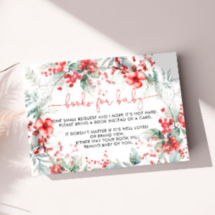 Christmas Berry Baby Shower Book for Baby Card