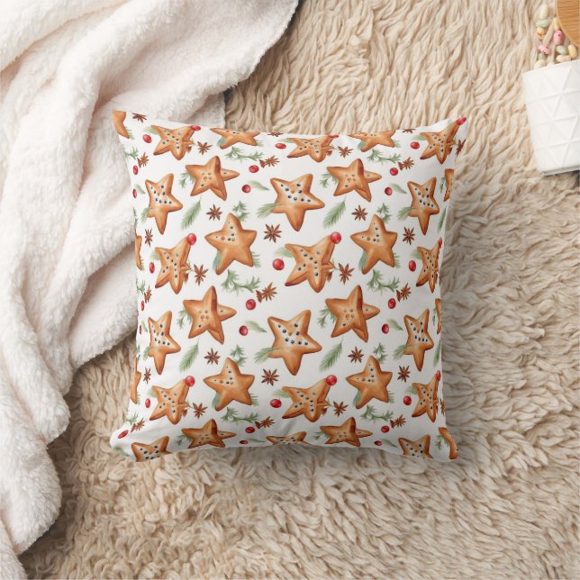Christmas Berry Cinnamon Bread Seamless Pattern Cushion (Blanket)