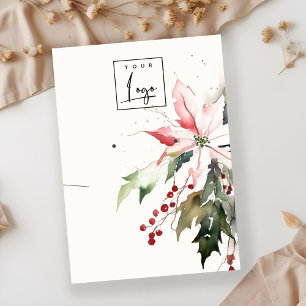 Christmas Berry Poinsettia Necklace Earring Logo Business Card