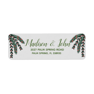 Christmas Berry Sprigs Wreath Tinsels Address