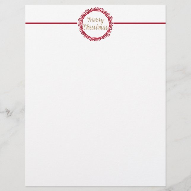 Christmas berry wreath letterhead (Front)