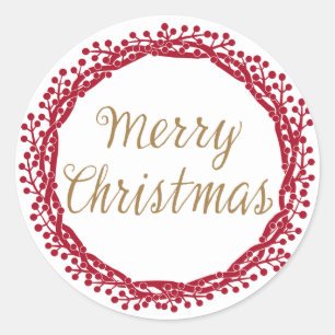 Christmas berry wreath sticker