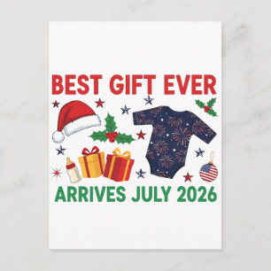 Christmas Best Gift Ever Arrives July 2026 Invitation Postcard