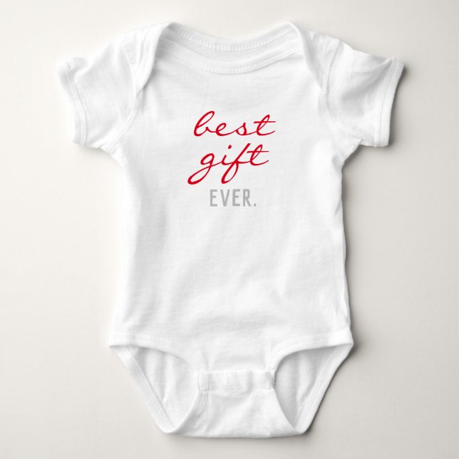 Christmas “Best Gift Ever” Holiday and Announcment Baby Bodysuit (Front)